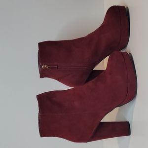 Bamboo Twisty heeled zipper Ankle boots women's size 7 maroon Twisty-01m